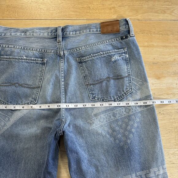 Lucky Brand Jeans Blue Sienna Slim Boyfriend Distressed Ripped Boho Tribal 10/30 - Picture 15 of 16